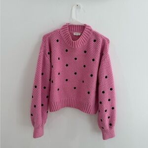 Sugar + Lips Pink Polka Dot Knit Sweater